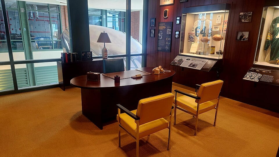 Lambardi's desk at Packers Hall of Fame