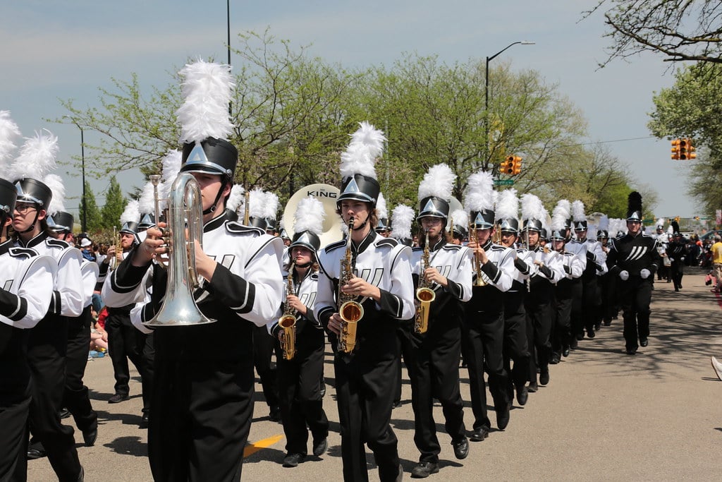 Marching band at Tulip Time Parade