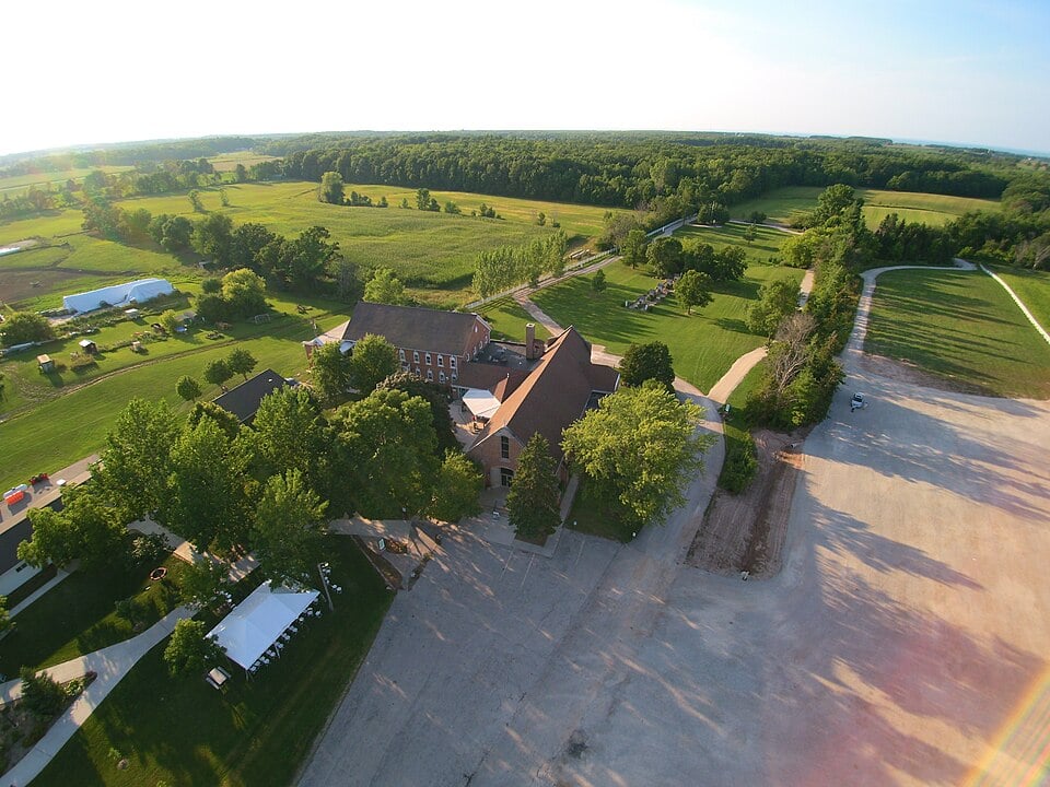 Bird's eye view of the Shrine of Our Lady of Good Help in Green Bay