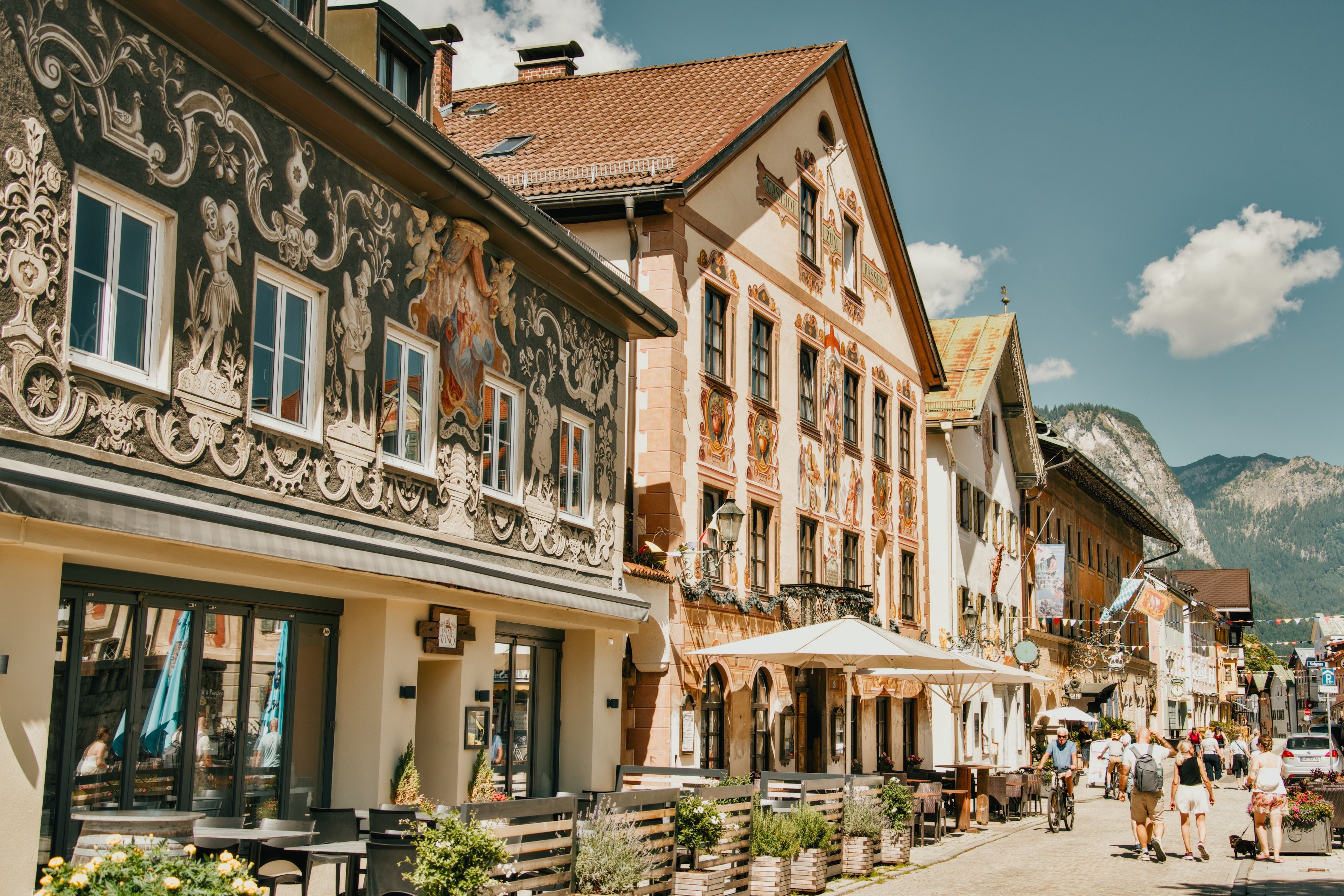 Old street in Oberammergau, Germany