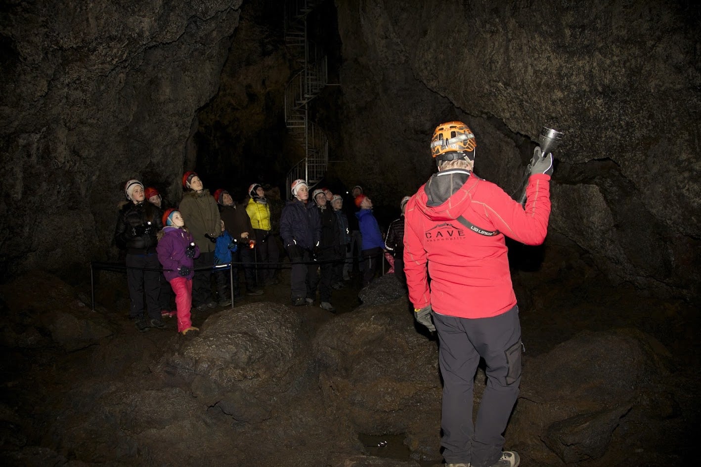 Cave exploring in Iceland